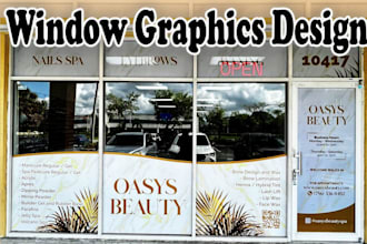 create amazing outstanding shop front design,window graphic,sign board,billboard