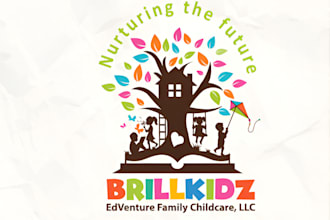 make a modern unique childcare daycare baby shop logo or any graphics design