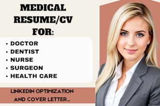 write and upgrade ats medical resume doctor nurse CV cover for linkedin