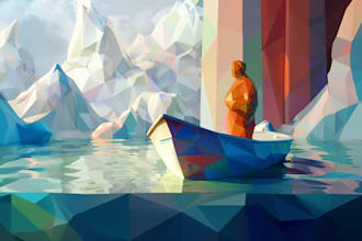 design polygonal art low poly illustration art for you