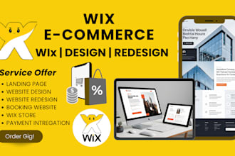 design or redesign wix ecommerce website, wix website design, booking website