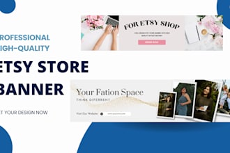design a professional etsy banner, logo and shop icon for your store