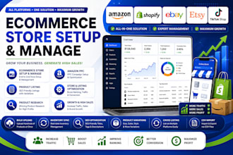 setup your amazon, shopify, ebay, etsy, tiktok shop stores and manage amazon PPC