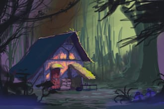 draw professional environment concept art