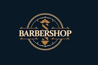 make a professional barbershop logo design