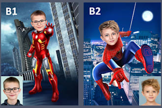 make personalized superhero portrait gift for kids