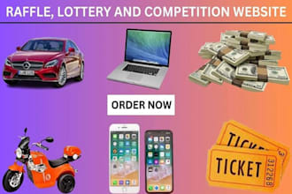 design raffle website, giveaway website, competition website sweepstakes website