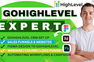 do gohighlevel sales funnel, figma go high level website ghl landing page expert