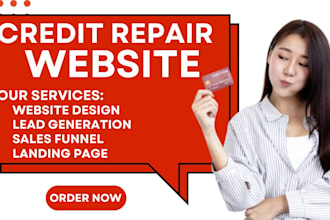 design credit repair website landing page credit repair sales funnel