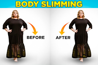 do your face and body slim, remove double chin, body reshape in photoshop