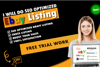 do ebay SEO listing, ebay draft listing, ebay lister, ebay product upload