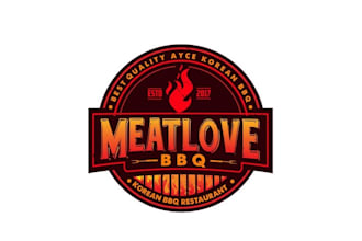 make meat lovers korean BBQ restaurant logo