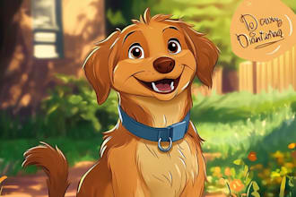 design a custom disney pet portrait illustration