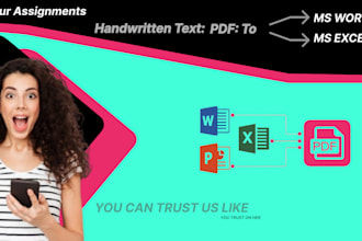 do data entry, convert pdf file to word or excel