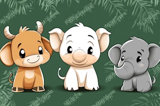 illustrate an animal mascot, cute cartoon character