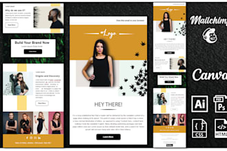 create mailchimp template design, popup and signup form