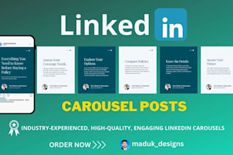 do insurance related professional carousel posts for linkdin