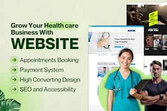 design any medical, healthcare, home care, dental, therapy, clinic, gym website