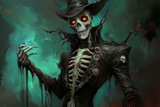 draw realistic fantasy horror character illustration