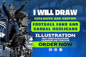 draw a custom illustration for football fans