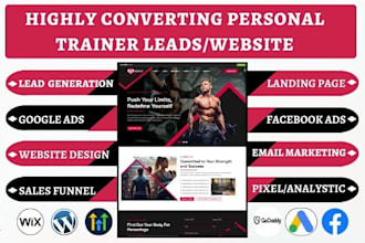 generate personal trainer home trainer fitness leads yoga fitness leads website