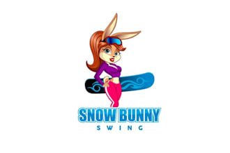 make motivation sexy snow bunny character logo