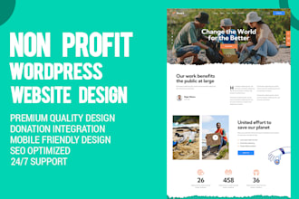 build wordpress non profit website, charity, ngo,  nonprofit