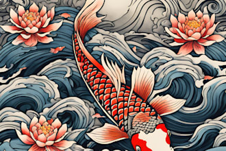 create tattoo japanese old school design