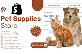 design a professional shopify dropshipping pet store website