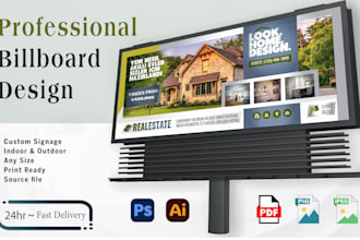 design modern billboard, signage, yard and real estate signs