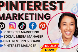 setup pinterest marketing pins SEO board etsy promotion and social media manager