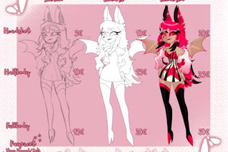 draw custom designed cartoon characters