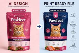 edit, resize, redesign ai designed product labels packaging design