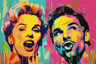 do a professional digital wpap pop art portrait