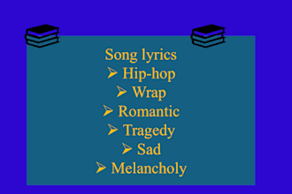 write superhit songs in english wrap, hip hop, romantic
