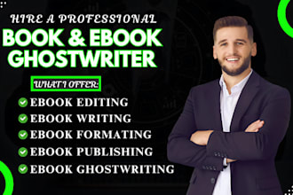 ghostwrite a 45k word non fiction book and ebook as a professional ghostwriter
