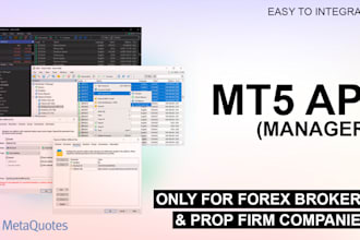 provide mt5 manager API for your prop firm or forex broker