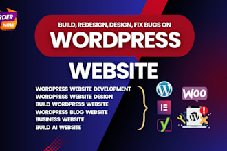 build wordpress website, redesign wordpress website development and fix bugs