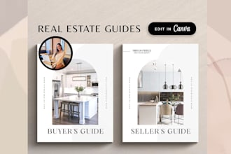 provide editable canva real estate buyer and seller guide template