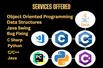 do python, java, sql and c programming and coding
