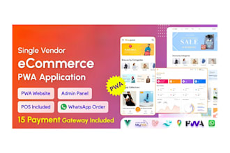 develop a pwa ecommerce website with pos, whatsapp order, and inventory system