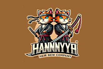 do make hannya katana mascot logo design with express delivery