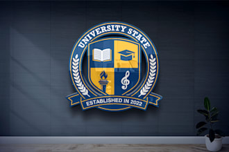 design school, college, university, educational and family crest