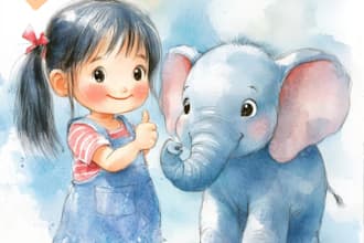 draw custom watercolor illustrations and children  book illustrations for KDP