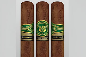 make a premium cigar brands, label logo and box design with in victor file
