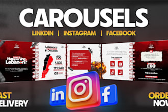 carousel design posts for your instagram, linkedin and facebook