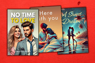 design and illustrate a professional romance book cover