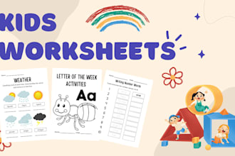 design custom worksheets for kids, fun and educational activities