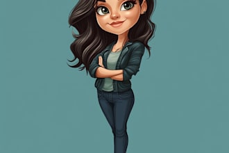 draw funny cartoon character, caricature, logo, portrait