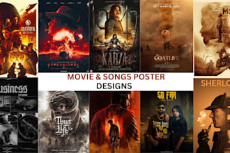 create poster design, movie poster, song poster, cover art, artwork
